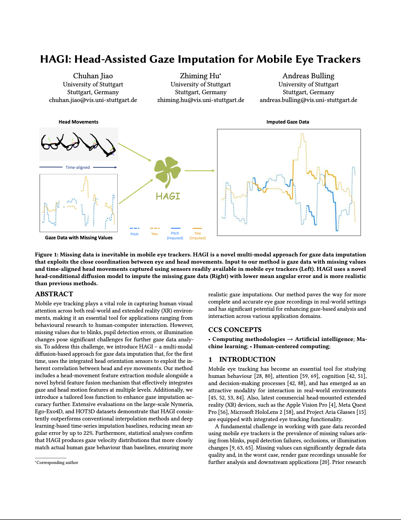 HAGI: Head-Assisted Gaze Imputation for Mobile Eye Trackers HAGI: Head-Assisted Gaze Imputation for Mobile Eye Trackers