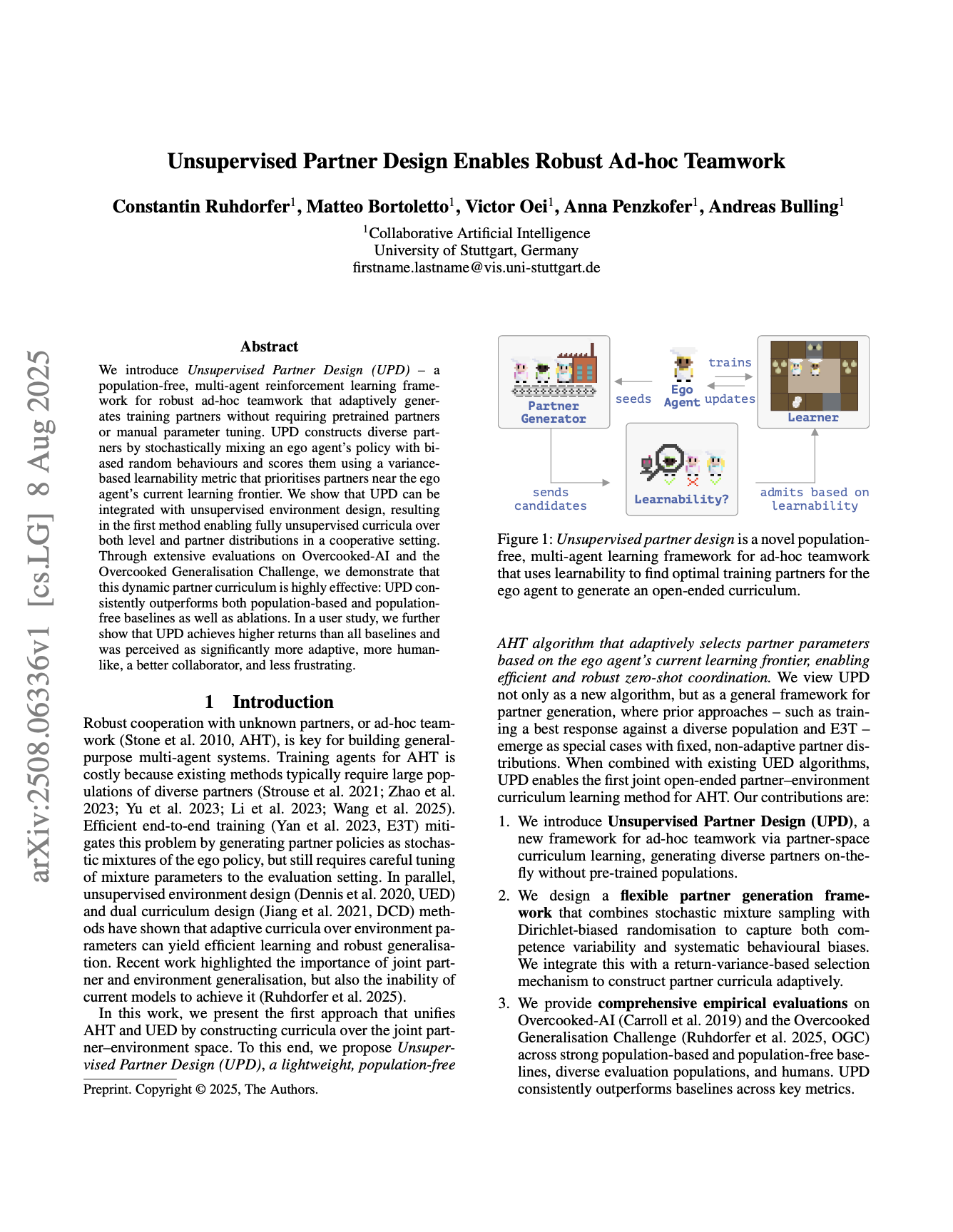 Unsupervised Partner Design Enables Robust Ad-hoc Teamwork