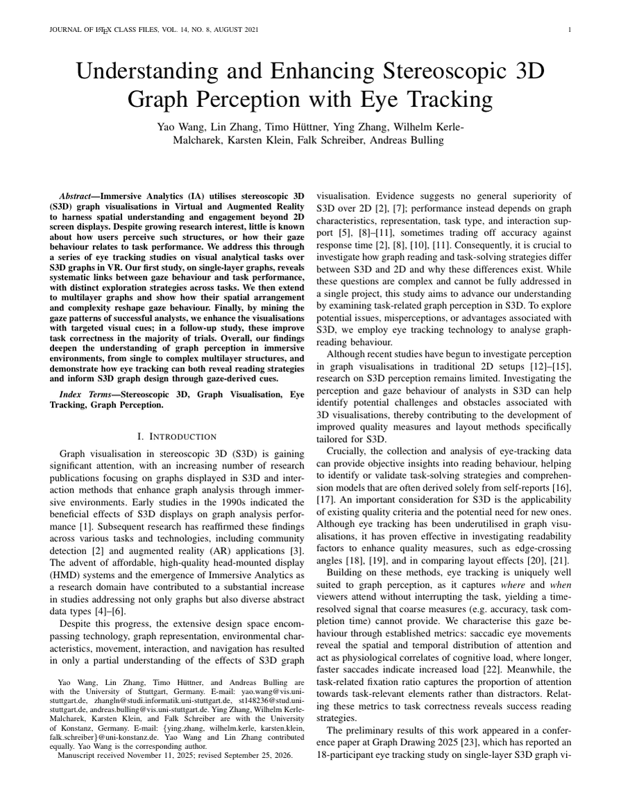 Understanding and Enhancing Stereoscopic 3D Graph Perception with Eye Tracking Understanding and Enhancing Stereoscopic 3D Graph Perception with Eye Tracking