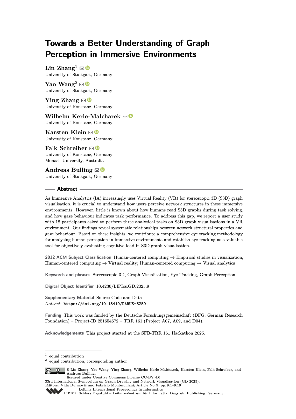 Towards a Better Understanding of Graph Perception in Immersive Environments
